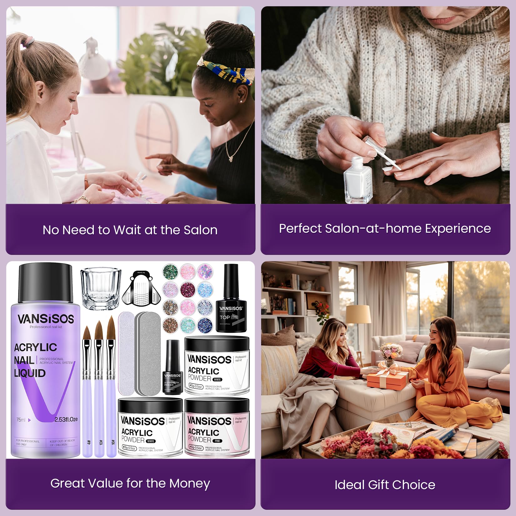 VANSISOS top coat and primer set for lasting shine