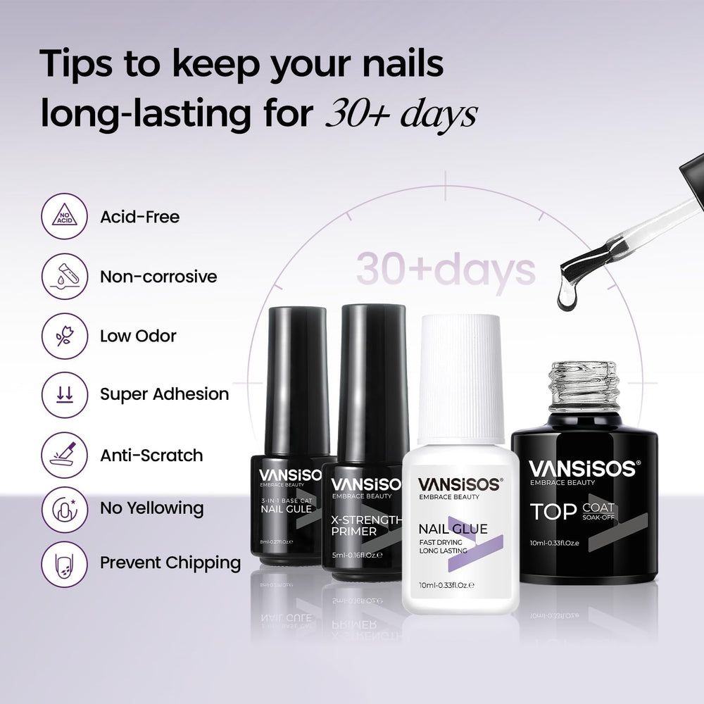 VANSISOS top coat for a glossy, long‑lasting finish.