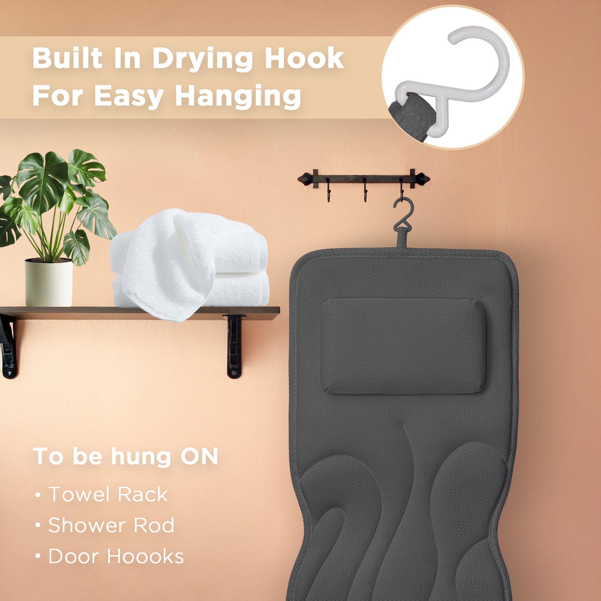 Vanstormy bath pillow in use demonstrates comfortable support during a long soak.