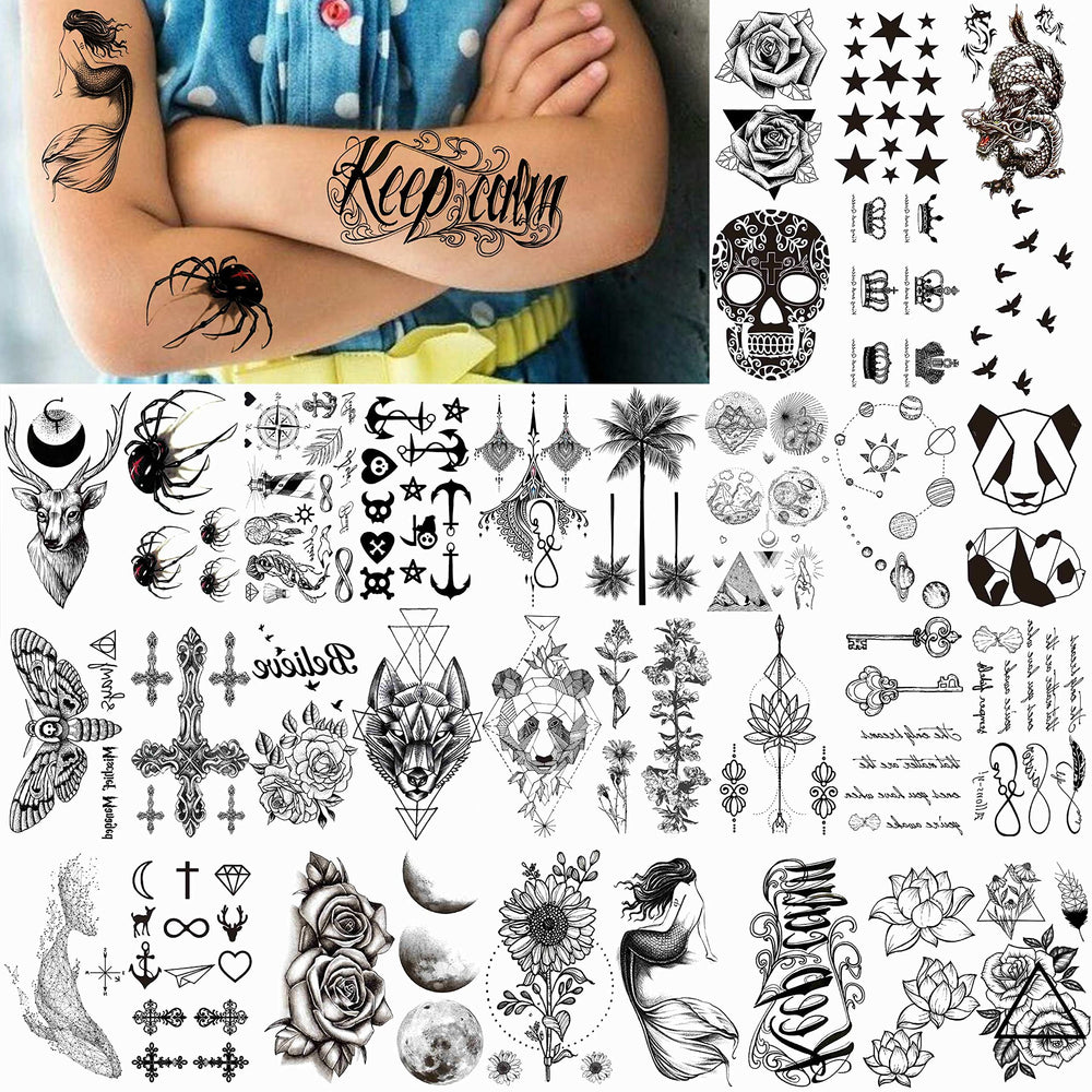 VANTATY non-toxic black ink tattoos suitable for kids and adults.