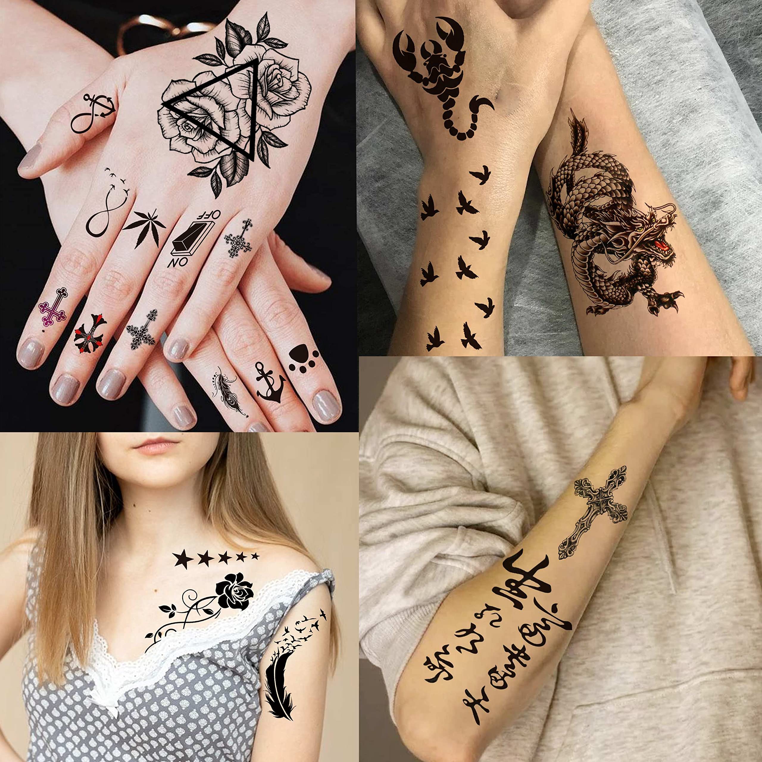 VANTATY waterproof temporary tattoos enable long-wear through daily activities.