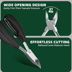 VANWIN 45° slanted ingrown toenail clipper for safe corner trimming.