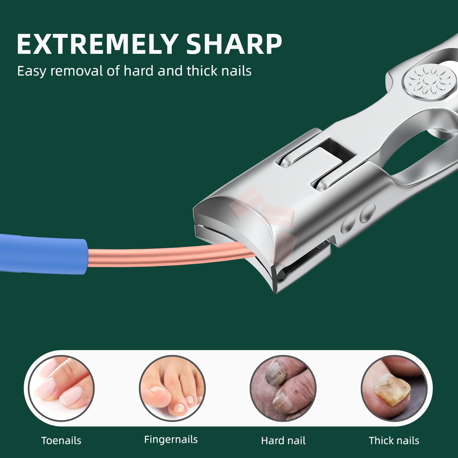 VANWIN catcher design keeps nails contained during clipping.