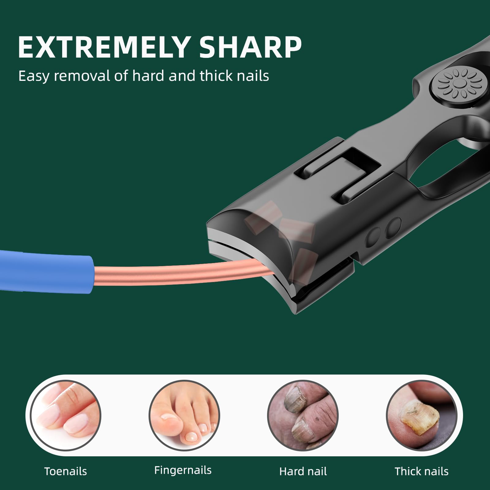 VANWIN in-use action shows precise thick-nail clipping