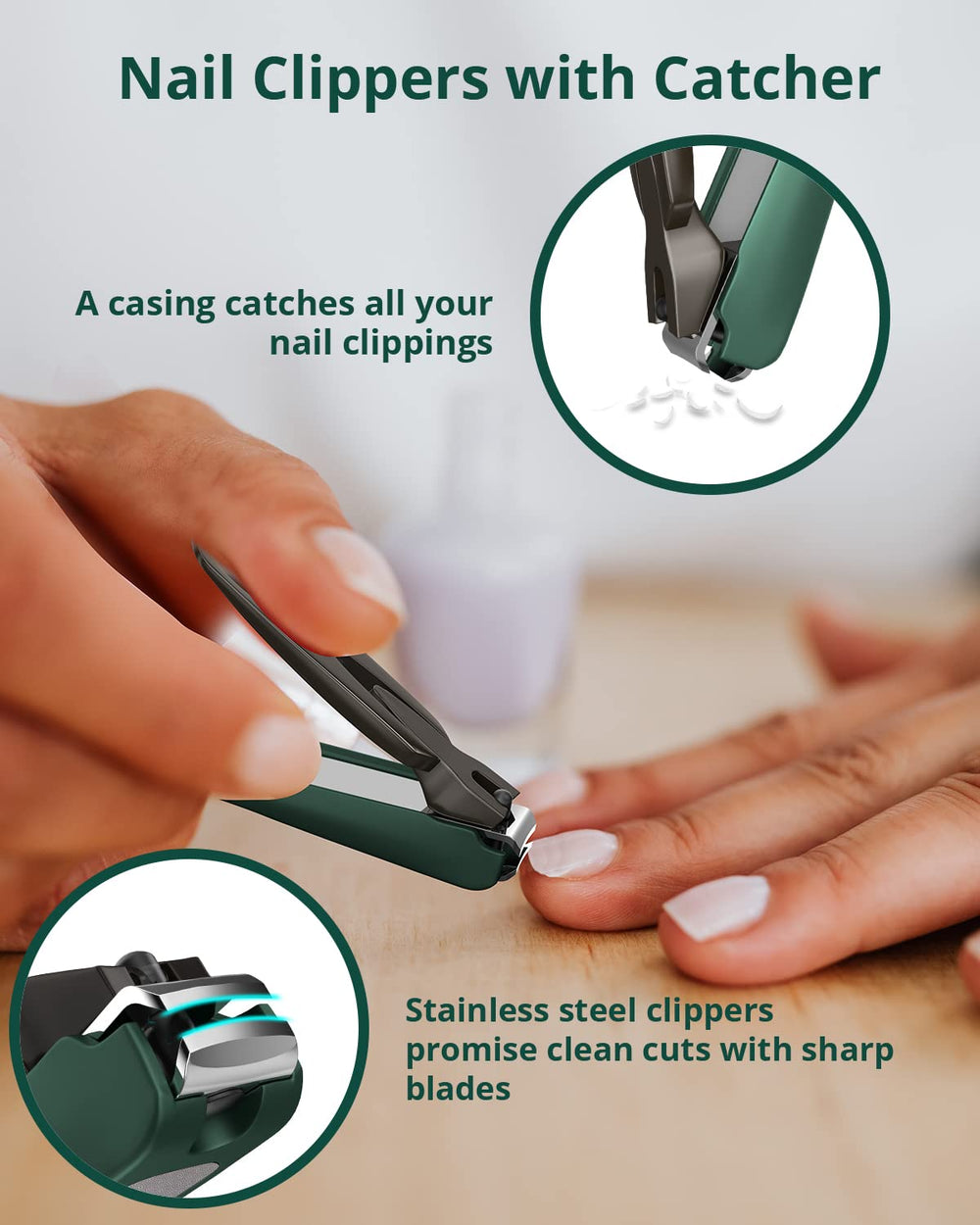 VANWIN gift-pack nail clipper set features stylish two-tone design.