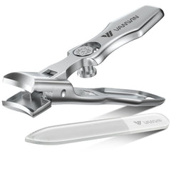 VANWIN toenail clippers wide jaw for easy thick-nail trimming.