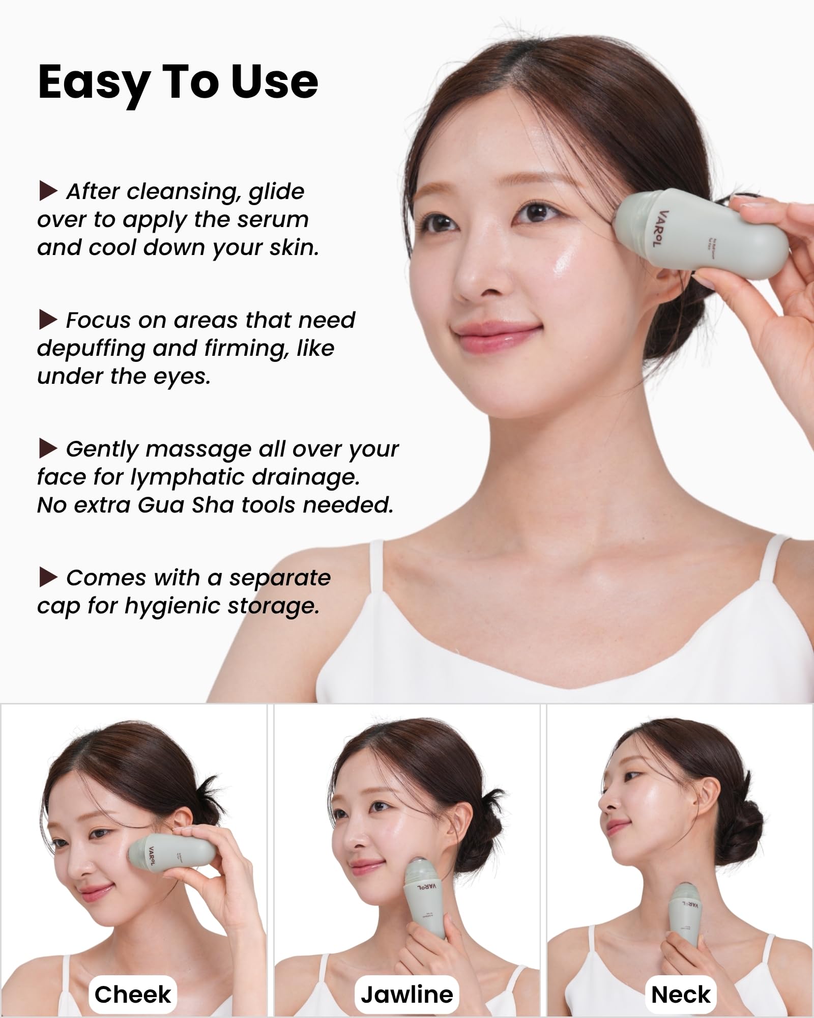 VAROL Ice Roll Serum Korean skincare heritage with glass-skin-inspired hydration.