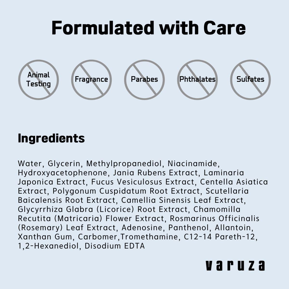 Varuza 10-pack display shows convenient multi-use skincare routine.