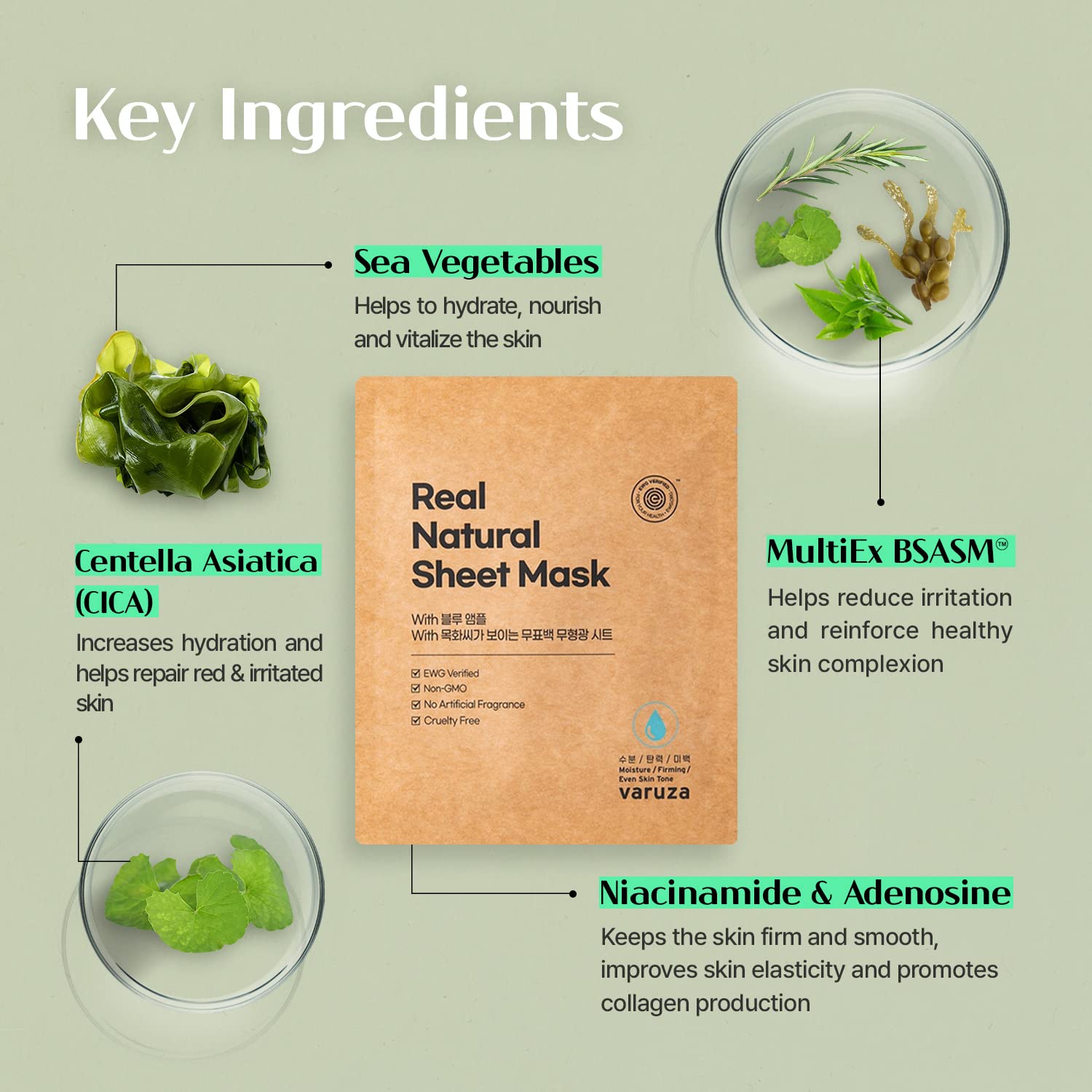 Varuza marine complex provides deep hydration for refreshed skin.