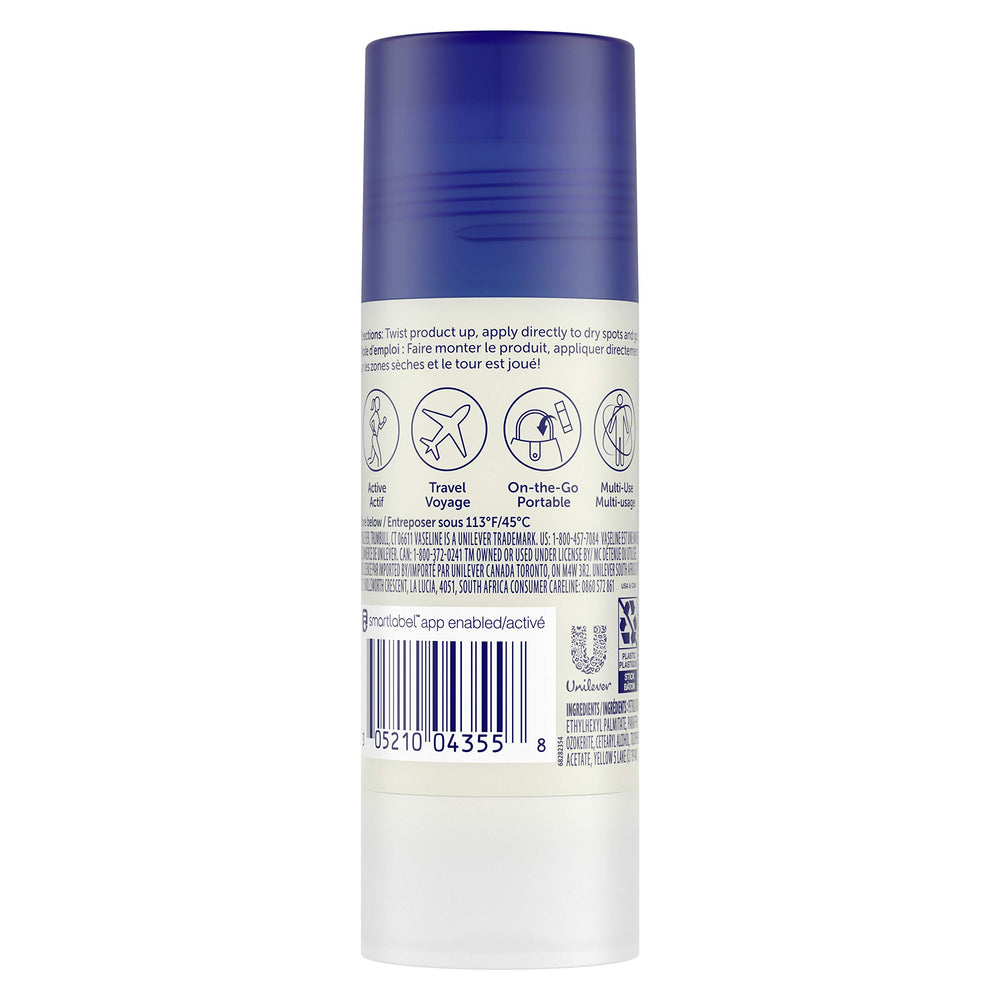 Vaseline All-Over Body Balm Stick application glide, mess-free and quick hydration.