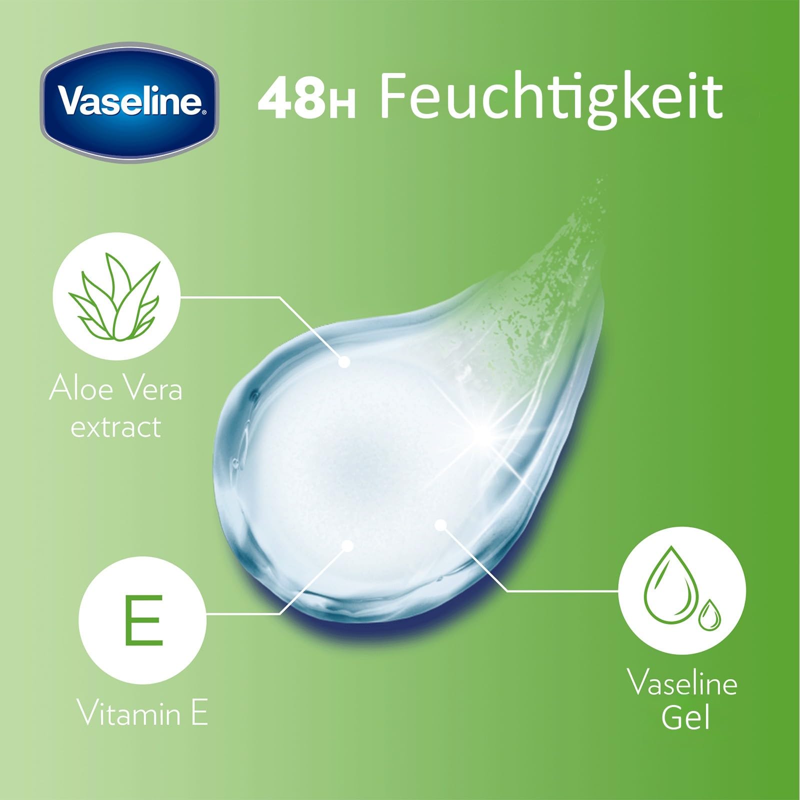 Vaseline Aloe Fresh Lip Therapy Stick swatch shows hydrating formula.