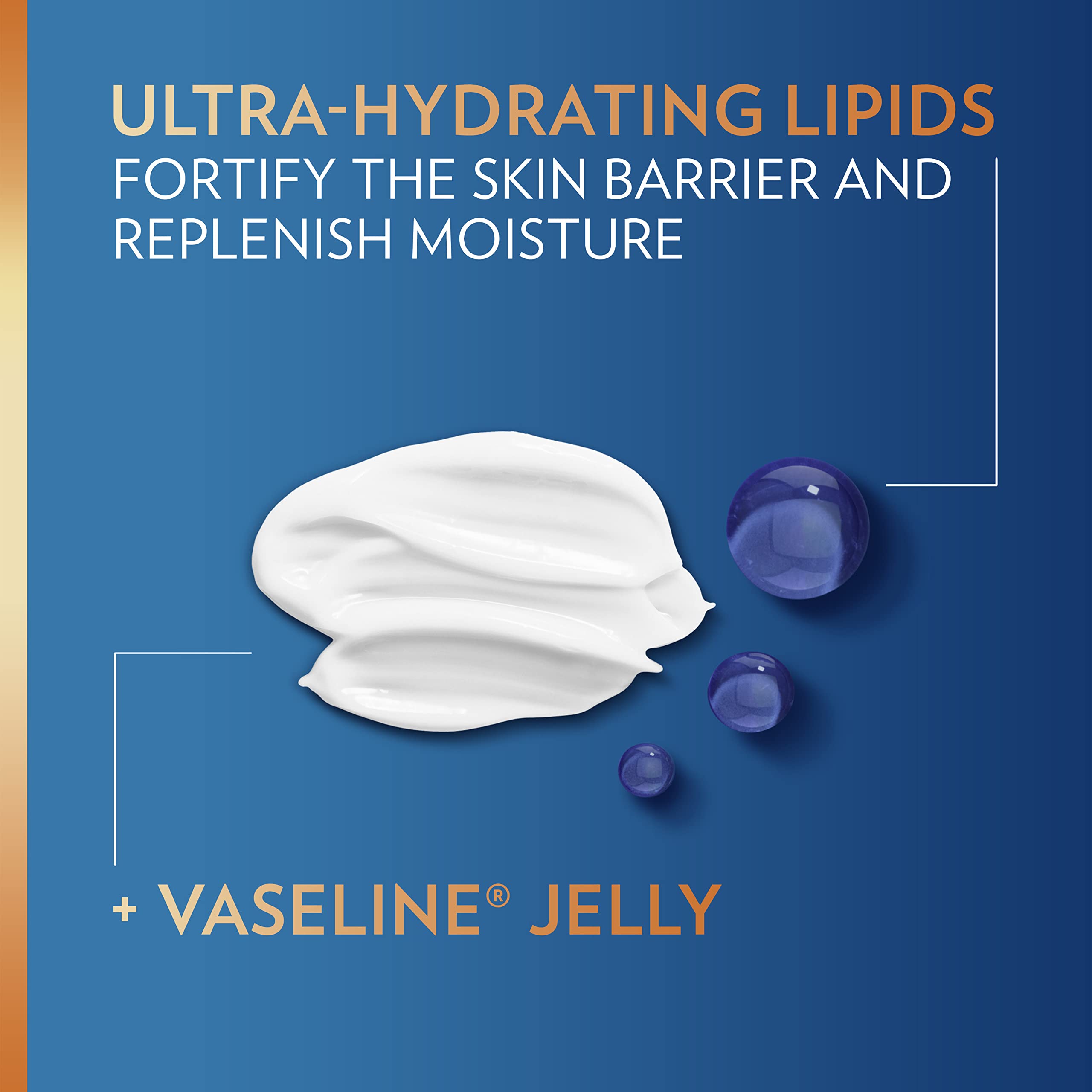 Vaseline bottle on bathroom shelf demonstrates all-over skin moisture.