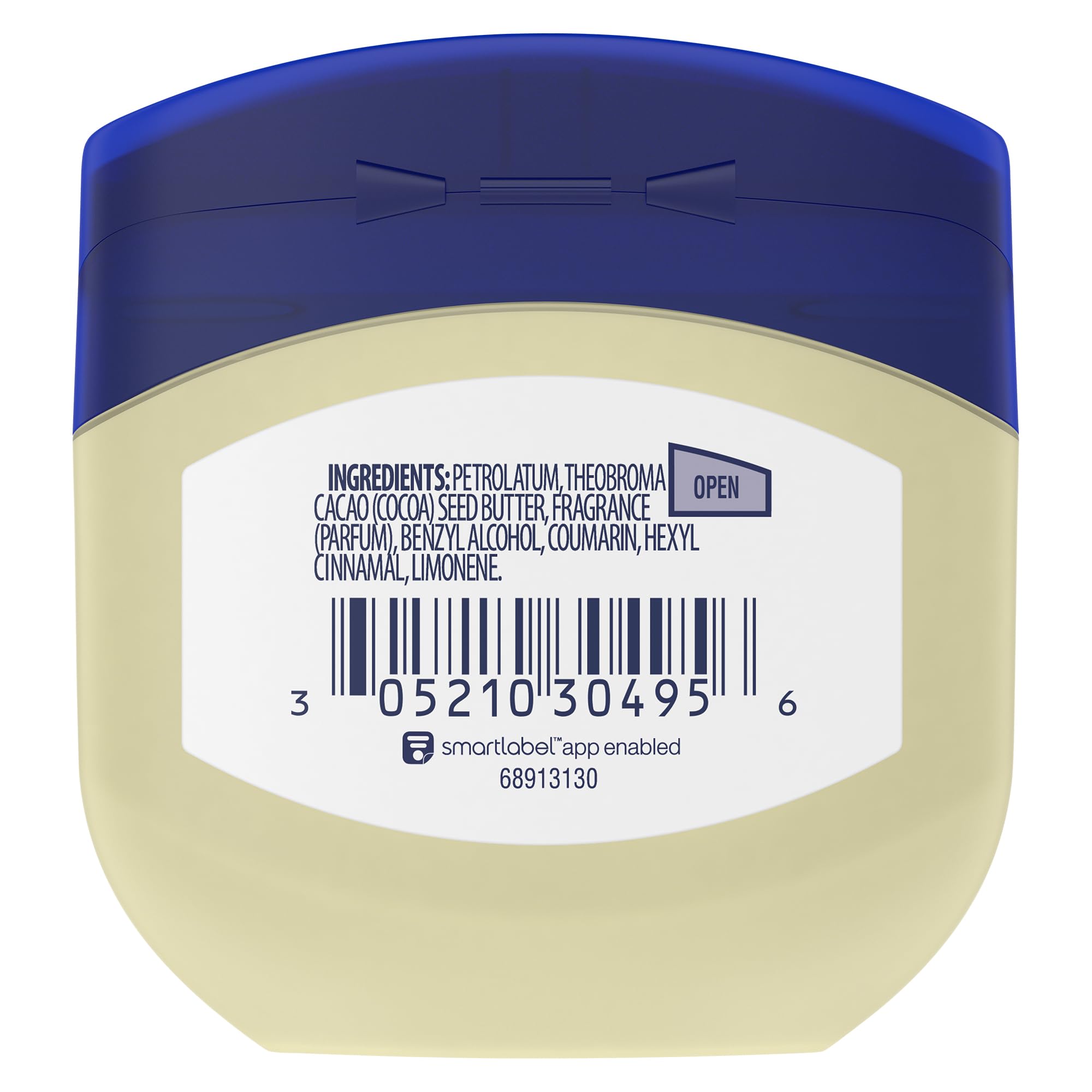 Vaseline Cocoa Butter Healing Jelly on dry elbows and knees shows smoothing potential