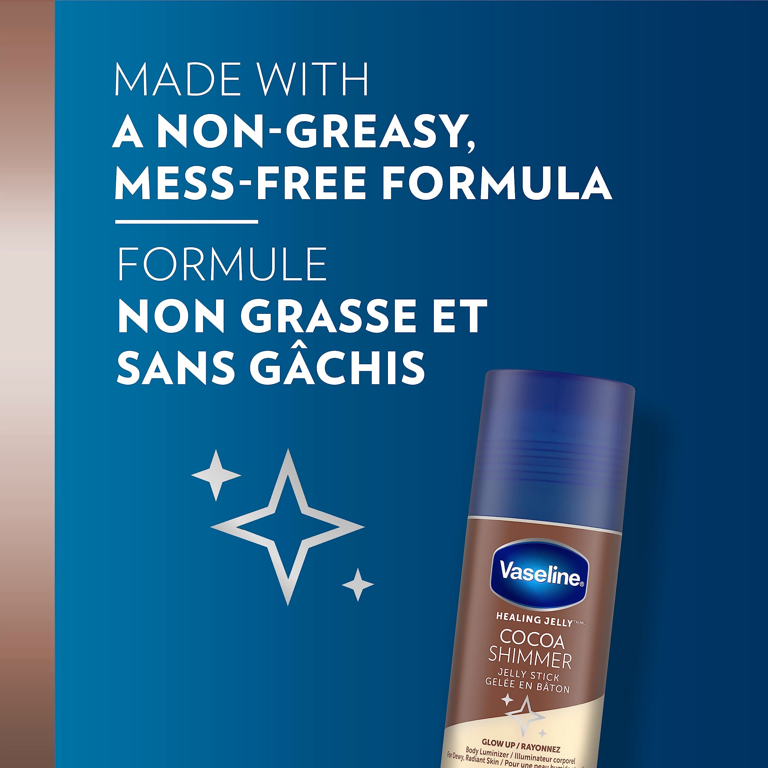 Vaseline Cocoa Butter Lotion Glow Application delivers a subtle, radiant finish