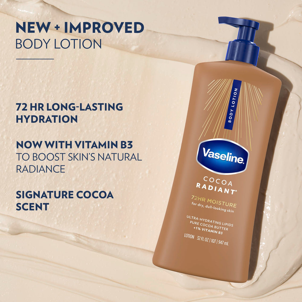 Applying Vaseline lotion to elbows and knees showing targeted moisturization benefit