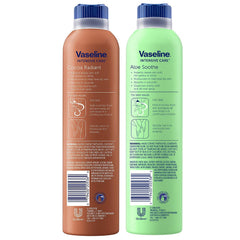 Close-up of Vaseline Cocoa Radiant Spray mist for quick, non-greasy moisturization