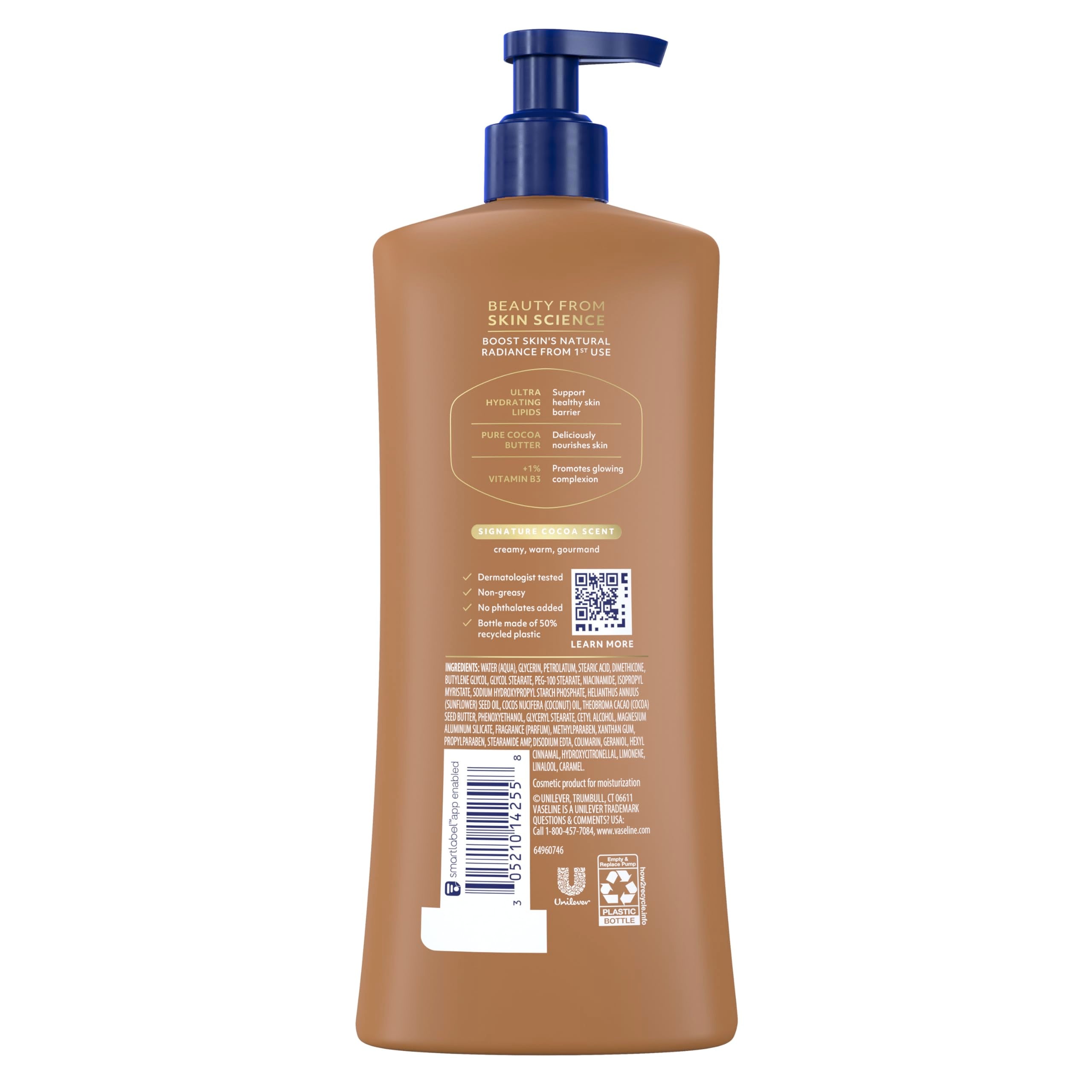 Vaseline lotion texture on hand showing smooth spreadability and quick absorption