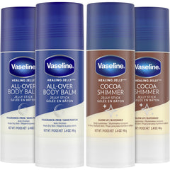 Vaseline Cocoa Shimmer Stick glow application highlights radiant skin with cocoa butter