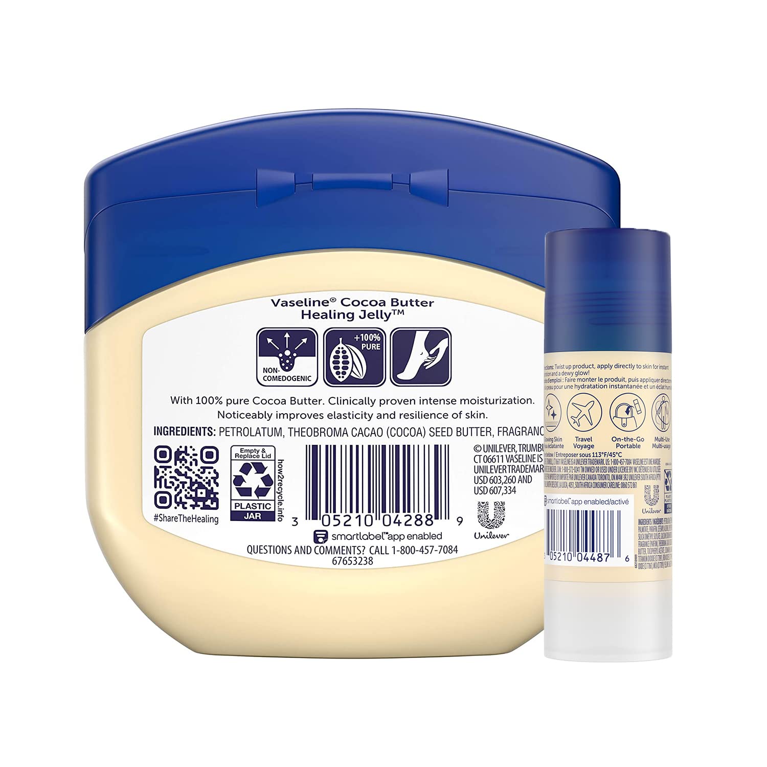 Vaseline application closeup shows easy coverage for elbows and knees.