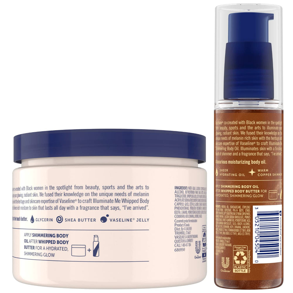 Vaseline Illuminate Me glow oil – copper shimmer highlights natural skin