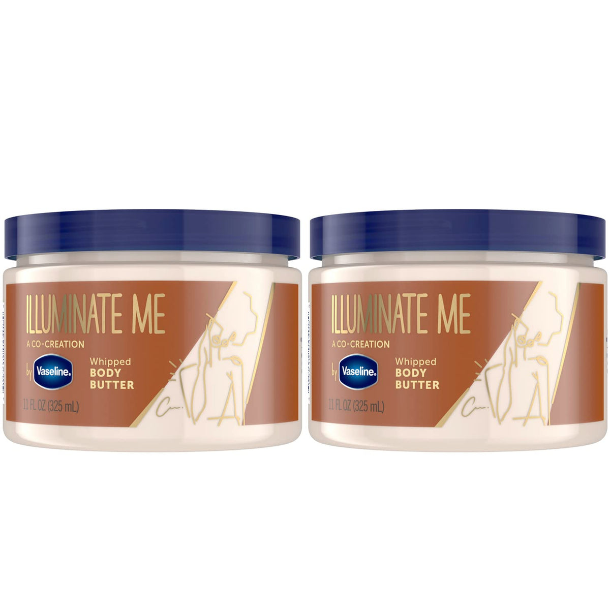 Vaseline Illuminate Me 2-pack pack shot for luminous skin prep.