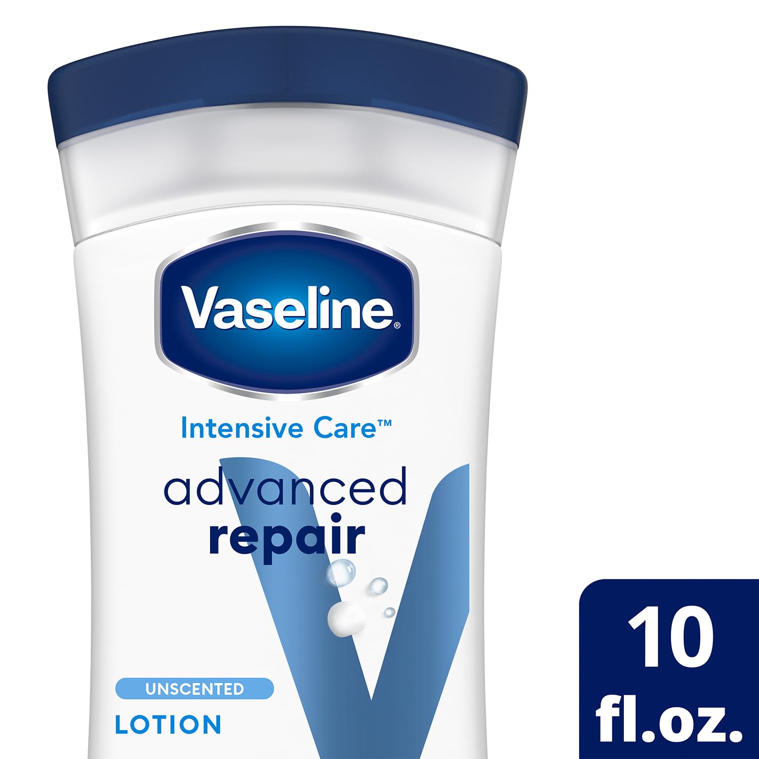 Vaseline Intensive Care Advanced Repair fragrance-free pump应用 demonstrating easy distribution.