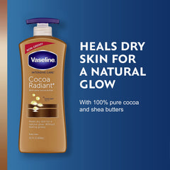 Vaseline Intensive Care Cocoa Radiant Lotion label closeup showing ingredients