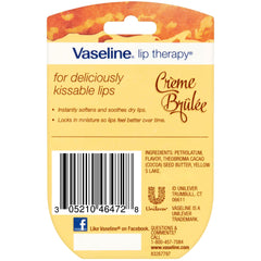Vaseline Lip Therapy Creme Brulee Mini jar close-up showing creamy texture for quick moisture