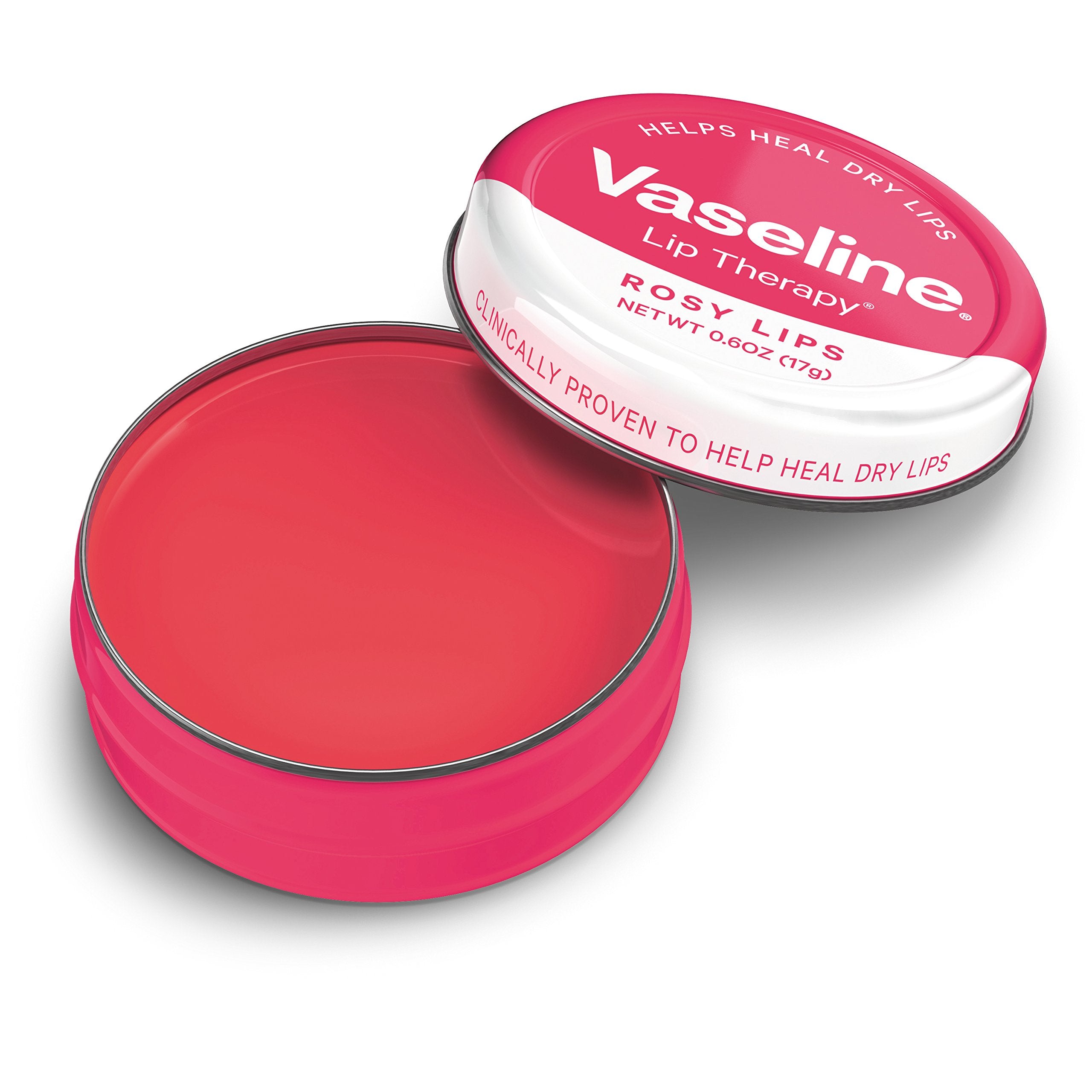 Empaque en lata rosa de Vaseline Lip Therapy para retoques