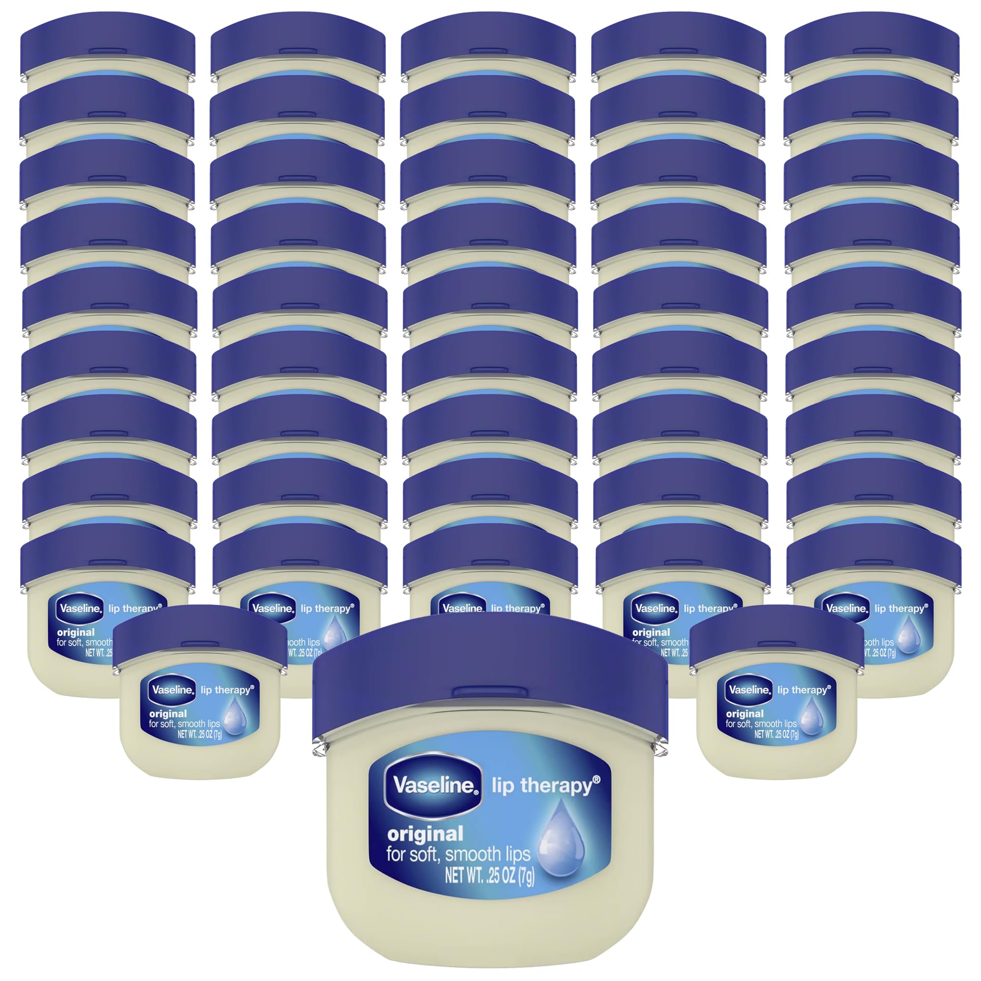 Vaseline Lip Therapy Original mini display bulk jars for easy restock and bulk savings.