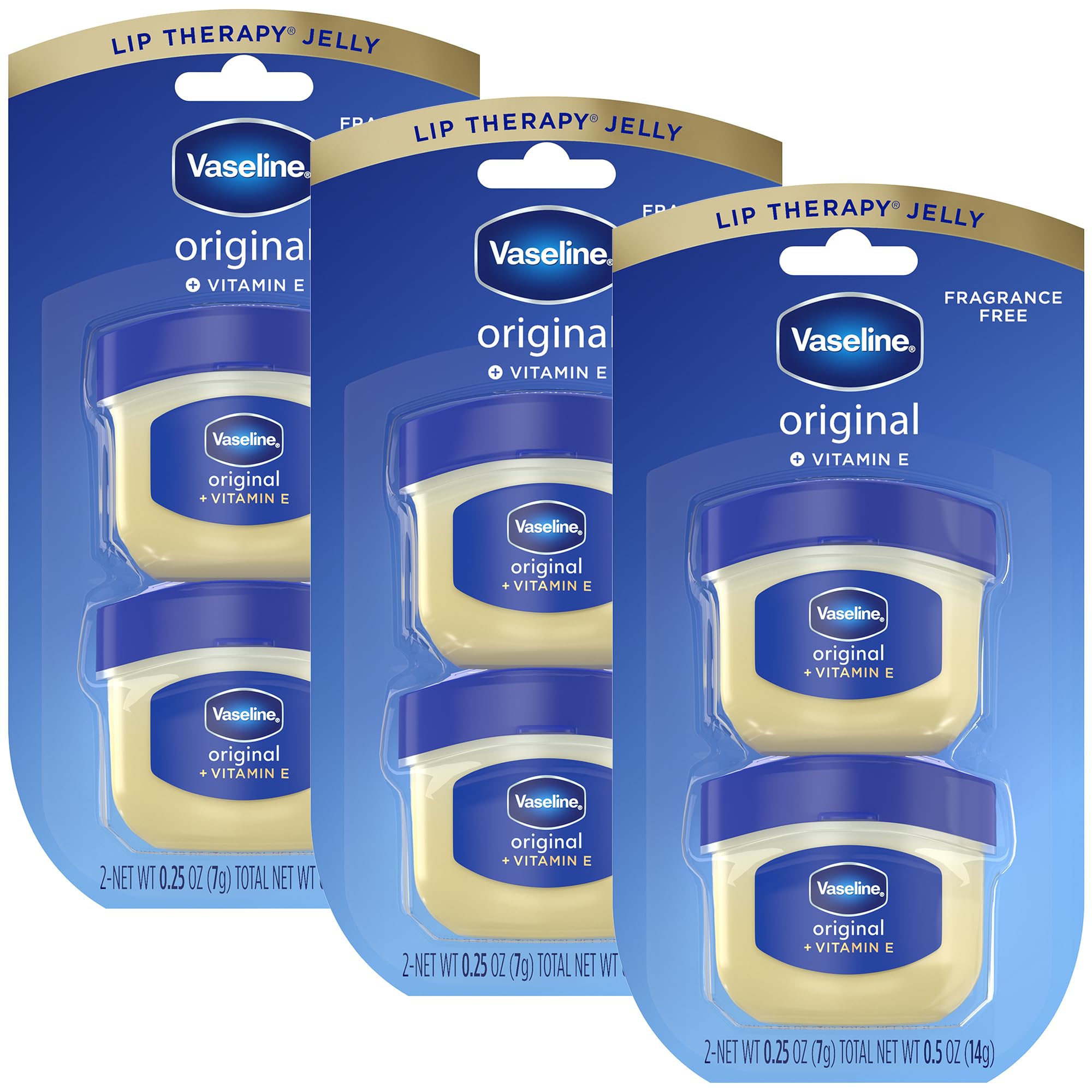 Vaseline Lip Therapy Original Mini Display Front shows bulk lip balm ready for on-shelf use.