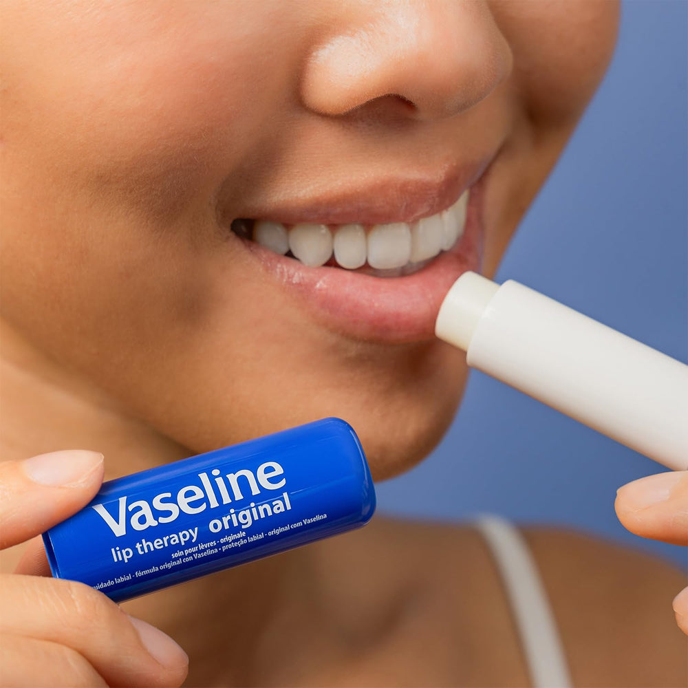 Vaseline Lip Therapy Original sticks lined up showcasing bulk-pack convenience.