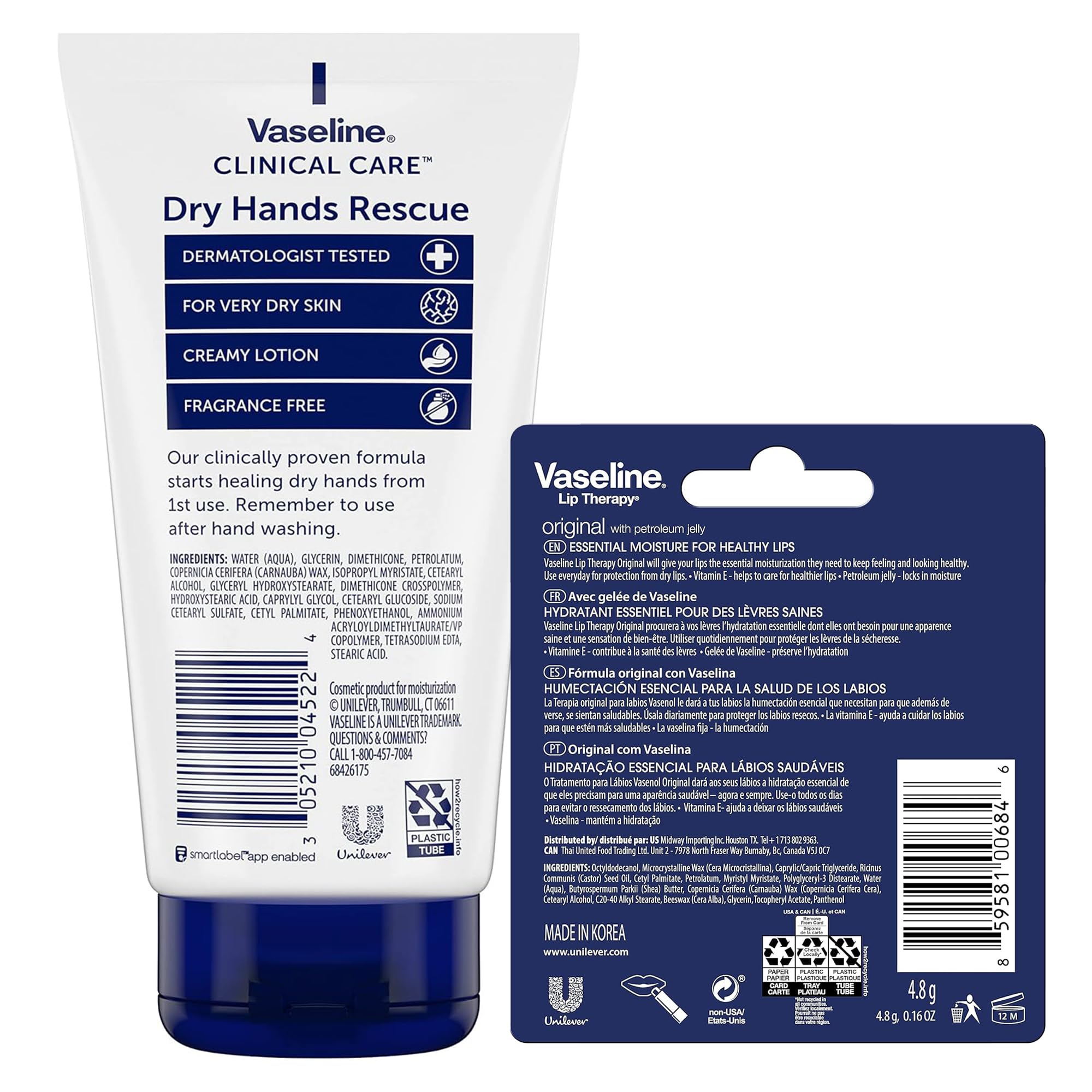 Vaseline Lip Therapy Original tube for daily softness and protection.