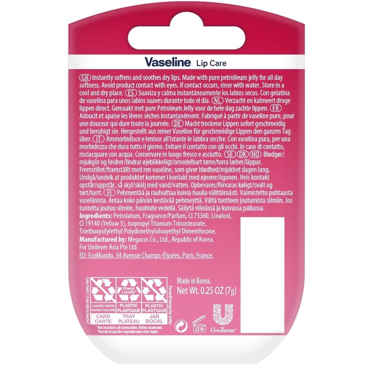 Vaseline Lip Therapy Rosy Lips on lip demonstrates rose tint