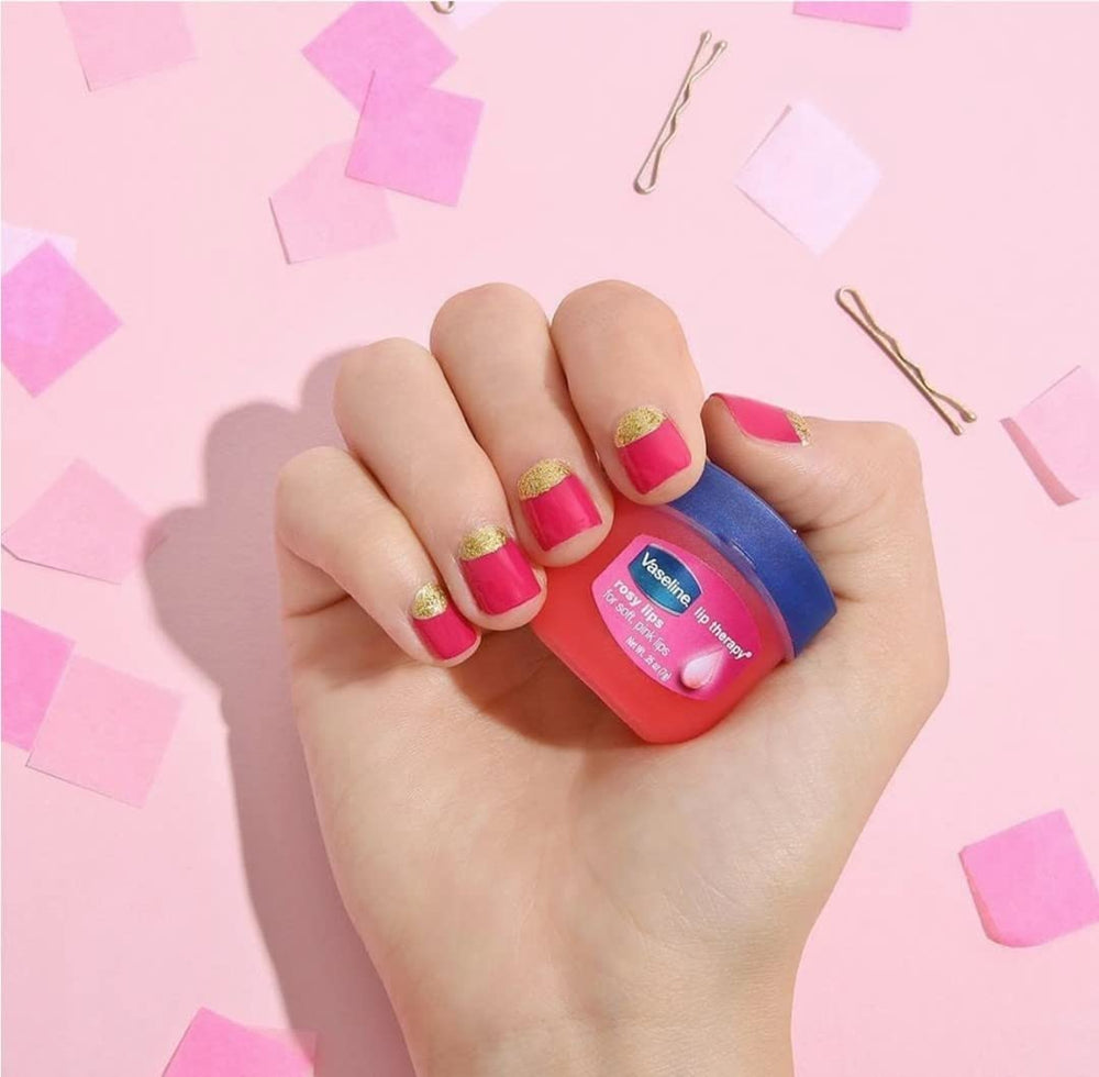 Vaseline Lip Therapy Rosy Lips on-the-go use.