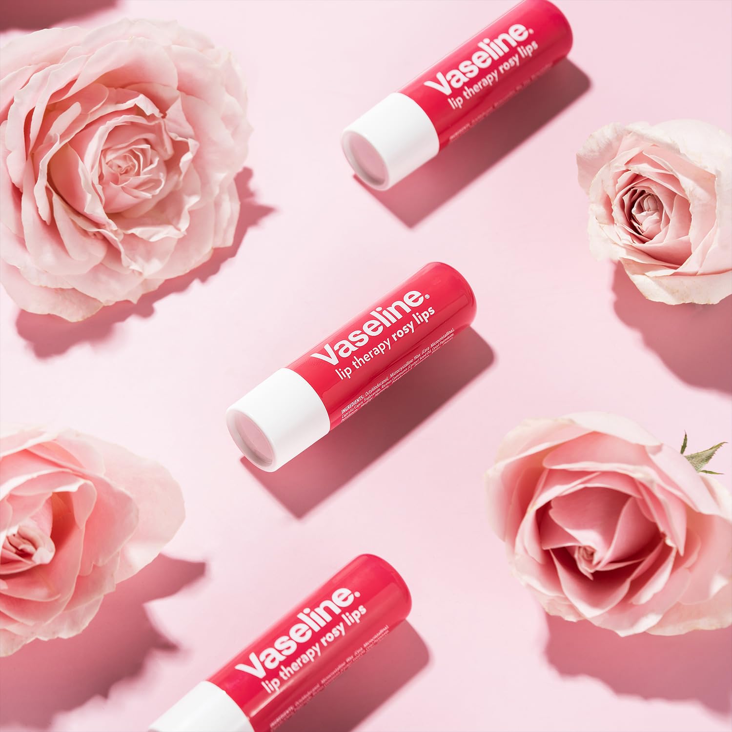 Vaseline Lip Therapy Rosy Lips subtle rose tint for everyday color.