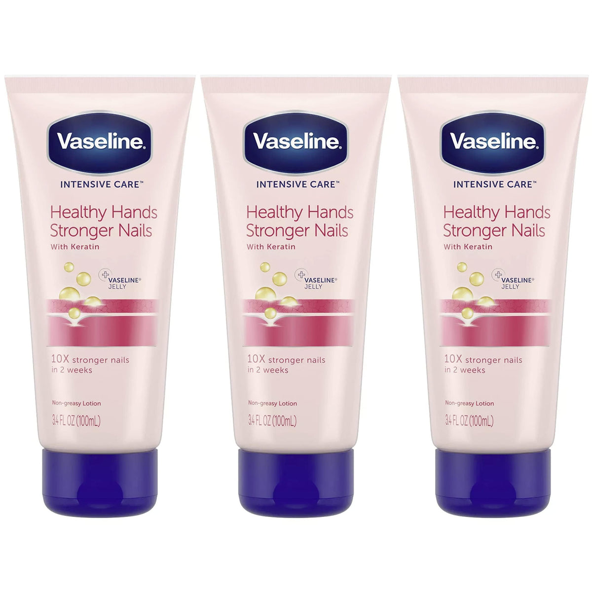 Vaseline lotion healthy hands keratin pack 3-4oz nourishes nails and cuticles