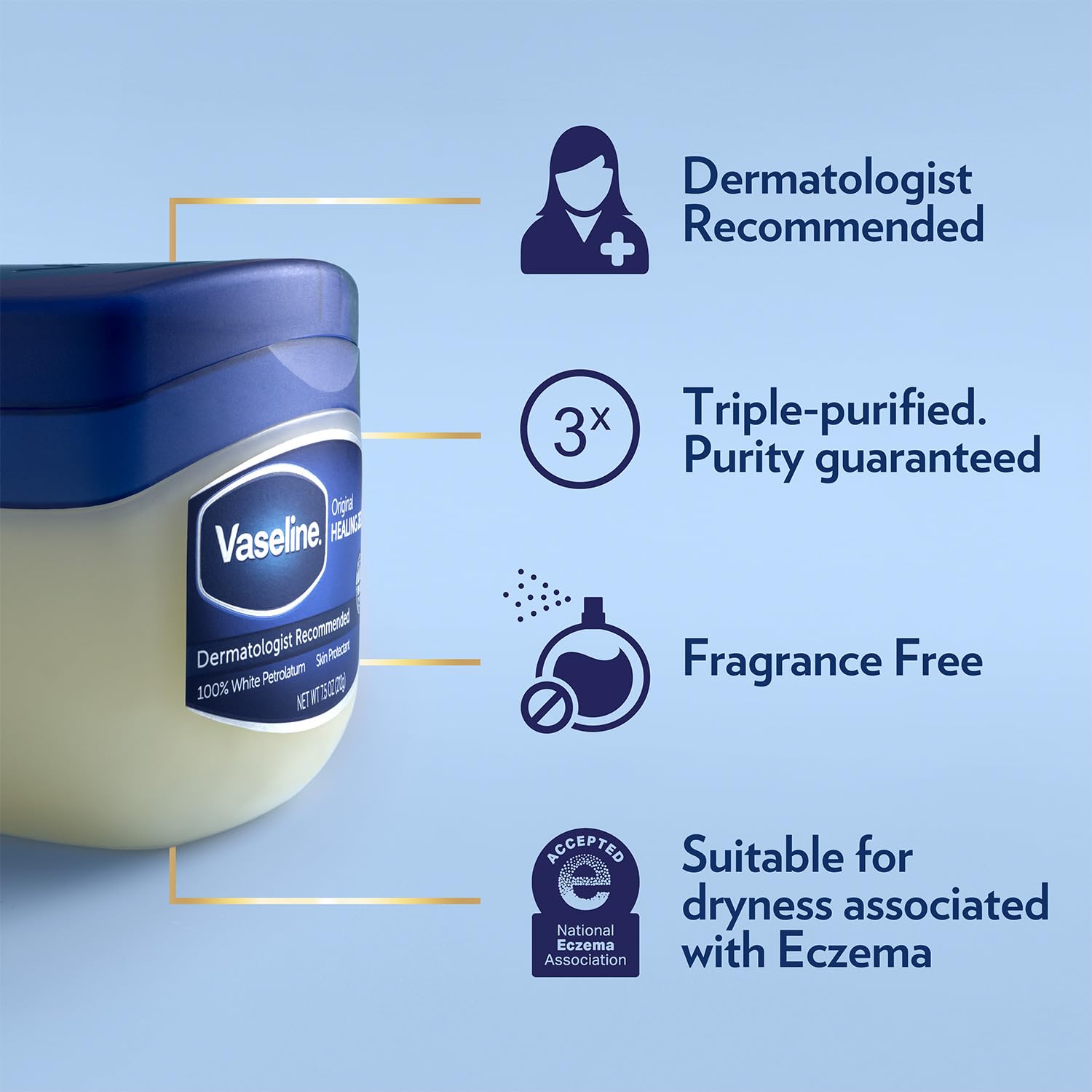 Vaseline petroleum jelly mini jar close-up for travel-ready skin care