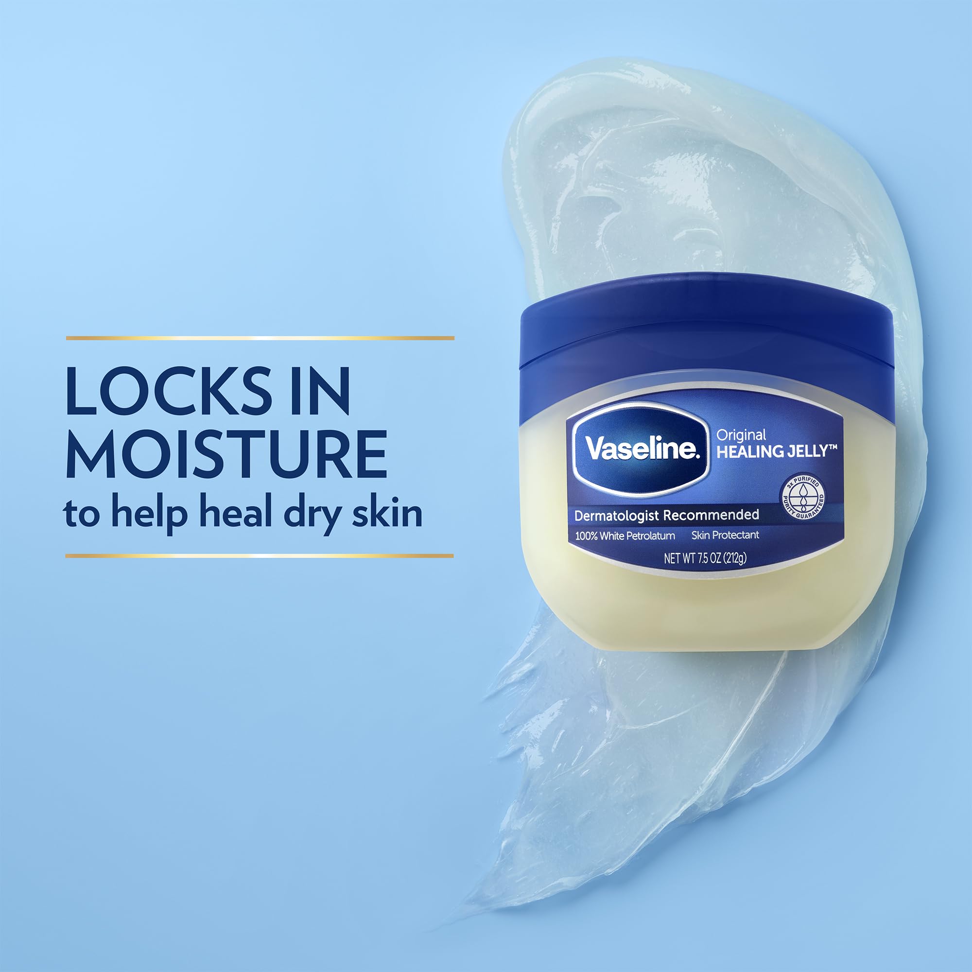 Vaseline applied around eyebrows for shaping and grooming.