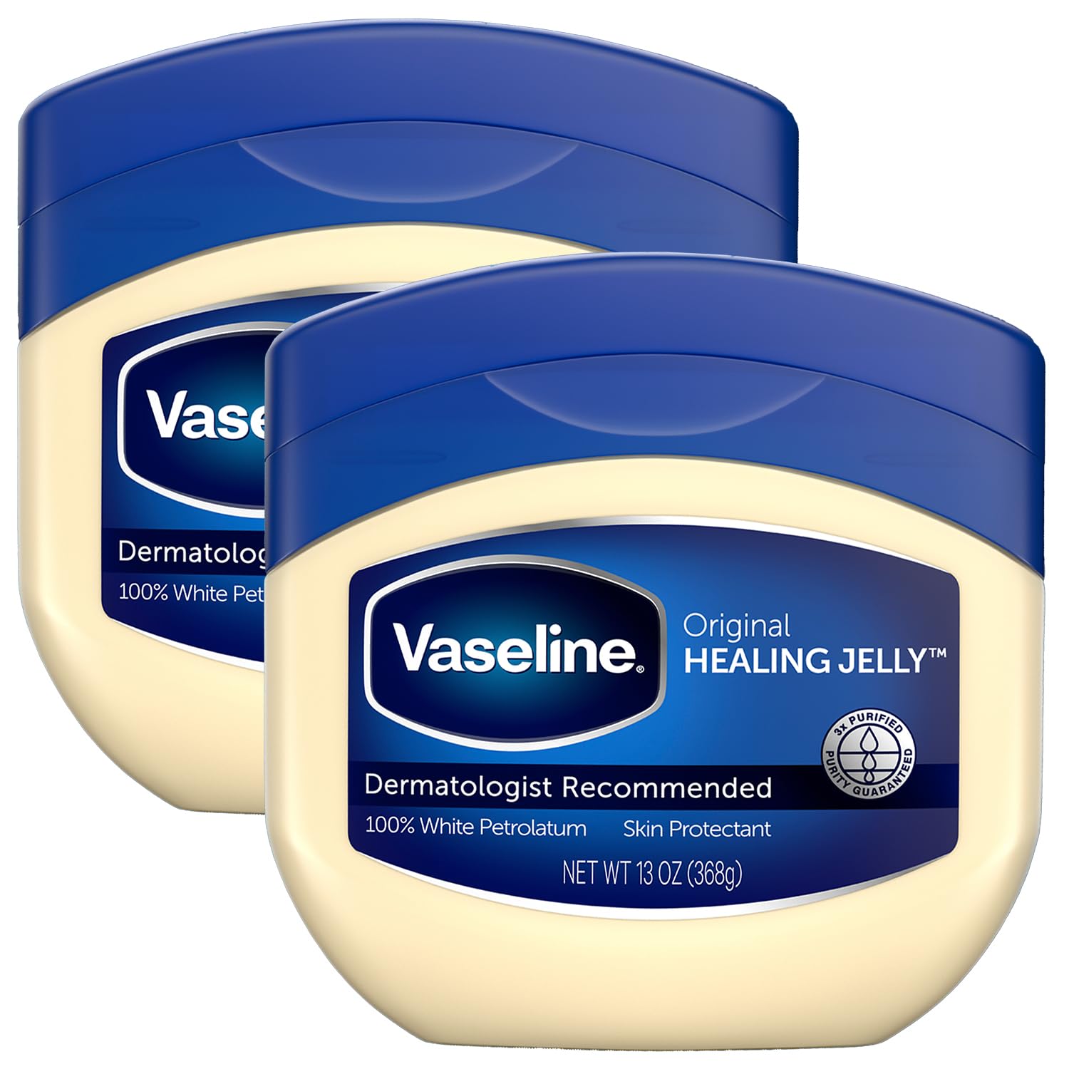 Vaseline Petroleum Jelly value-pack front label highlighting trusted skin protection.