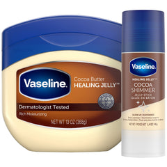 Vaseline Rich Moisturizing Healing Jelly Cocoa Butter provides deep hydration for dry skin.