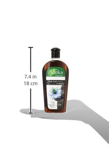 Vatika Naturals 300ml bottle label highlights long-lasting nourishment for daily use.