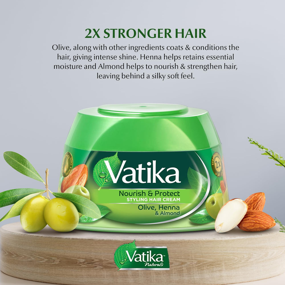 Vatika Naturals after-wash damp hair with gloss and manageability.
