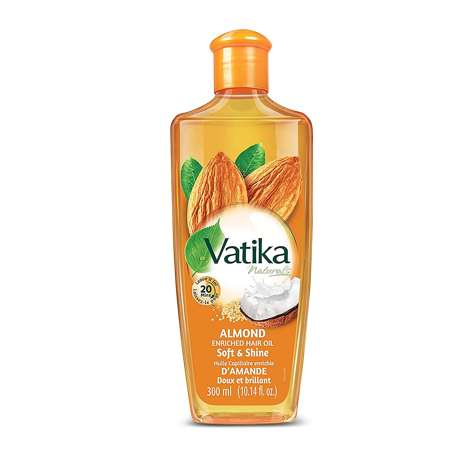 Vatika Naturals Dabur hair oil almond bottle nourishes roots to tips.