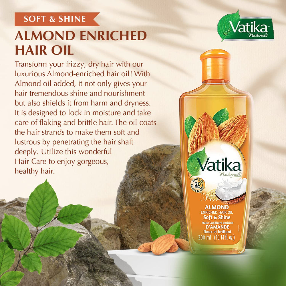 Vatika Naturals Dabur hair oil almond pour demonstrates scalp nourishment.