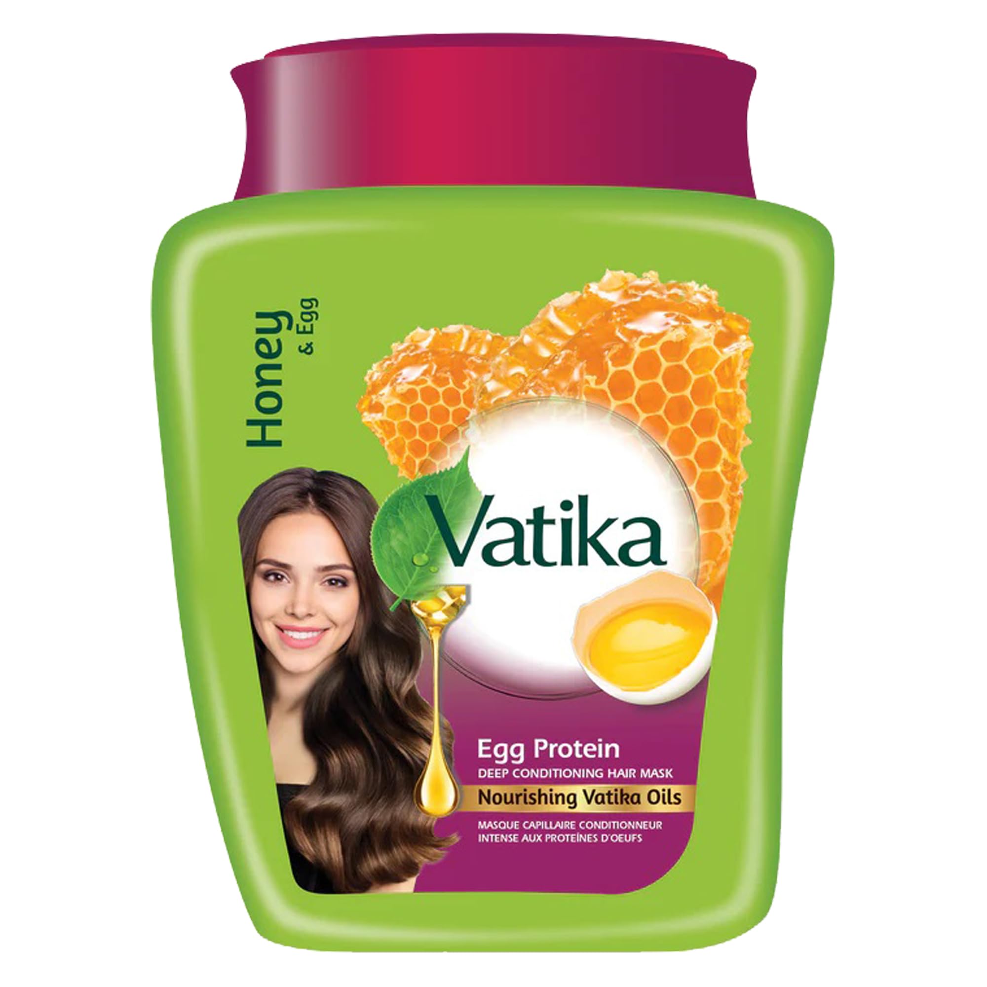 Vatika Naturals hot oil hair mask bottle with egg protein for stronger hair