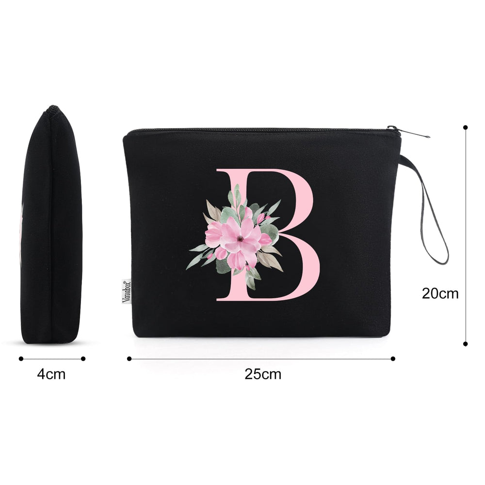 Vavabox A-Z makeup bag with initial print and heart design, a thoughtful gift.