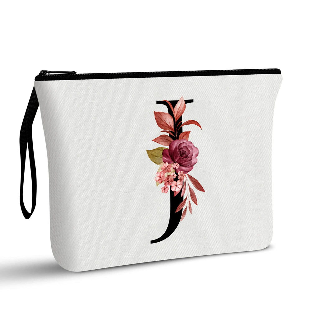 Vavabox A-Z personalized makeup bag front view with bright initials for everyday organization.