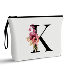 Vavabox A-Z personalized makeup bag front view with bright initial print for a thoughtful gift