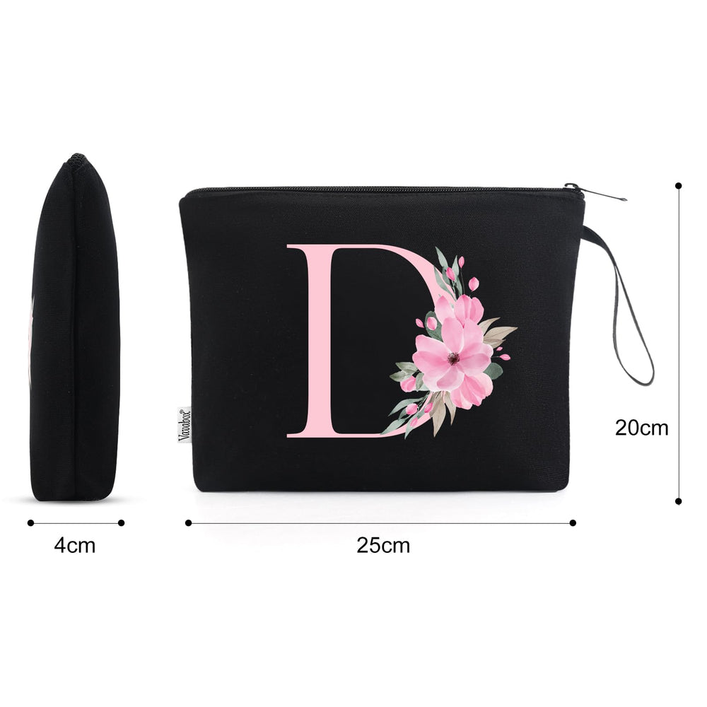 Vavabox makeup bag close-up zipper, durable canvas with silk lining keeps products secure